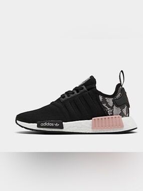 Adidas NMD R1 Women’s Shoes Black & Pink Snakeskin Lace Design